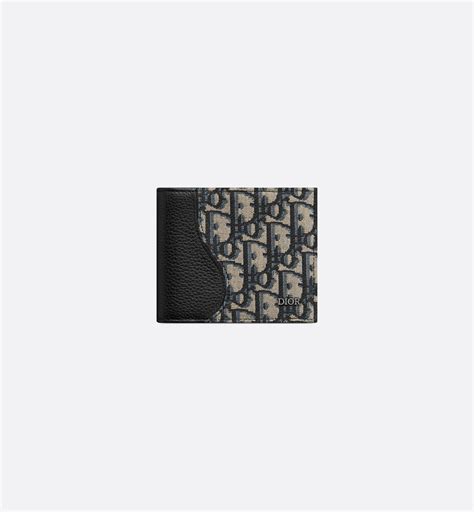 Card Holder Black Dior Oblique Jacquard and Grained Calfskin